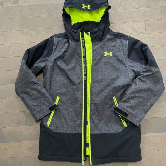 Under Armour Boys' Castlerock Winter Jacket, Kids', Waterproof, Fluorescent - Picture 8 of 9